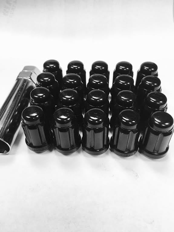 Universal Gloss Black 12x1.25 Wheel Lug Nuts (20pc Set